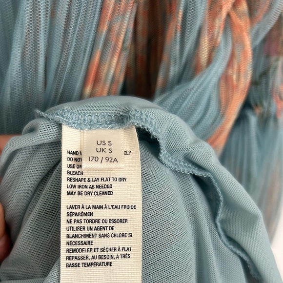 Free People Dhalia Tunic Blue and Orange Top Dress size small boho romantic - Picture 13 of 16